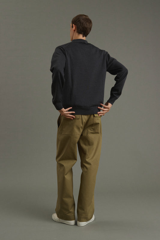 Etienne pullover - Charcoal Grey - Merino Wool - Men