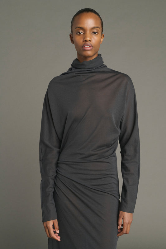 Lola Dress - Anthracite Grey - Cotton - Women