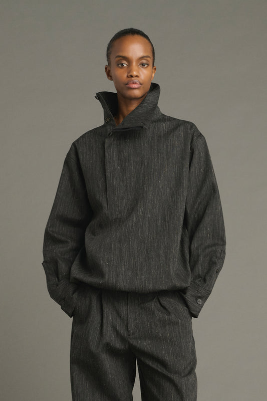 Lutece shirt - Anthracite Grey - Wool - Women