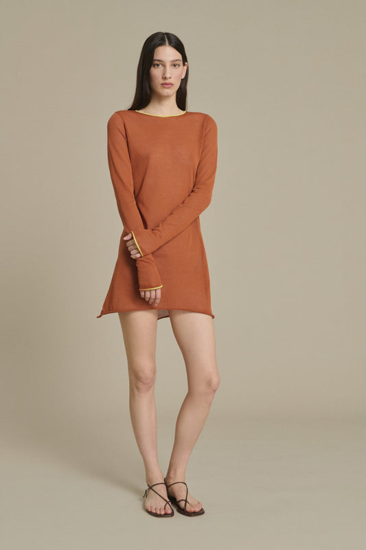 Robe Irene mini caramel en maille Soeur & TL180 - Soeur
