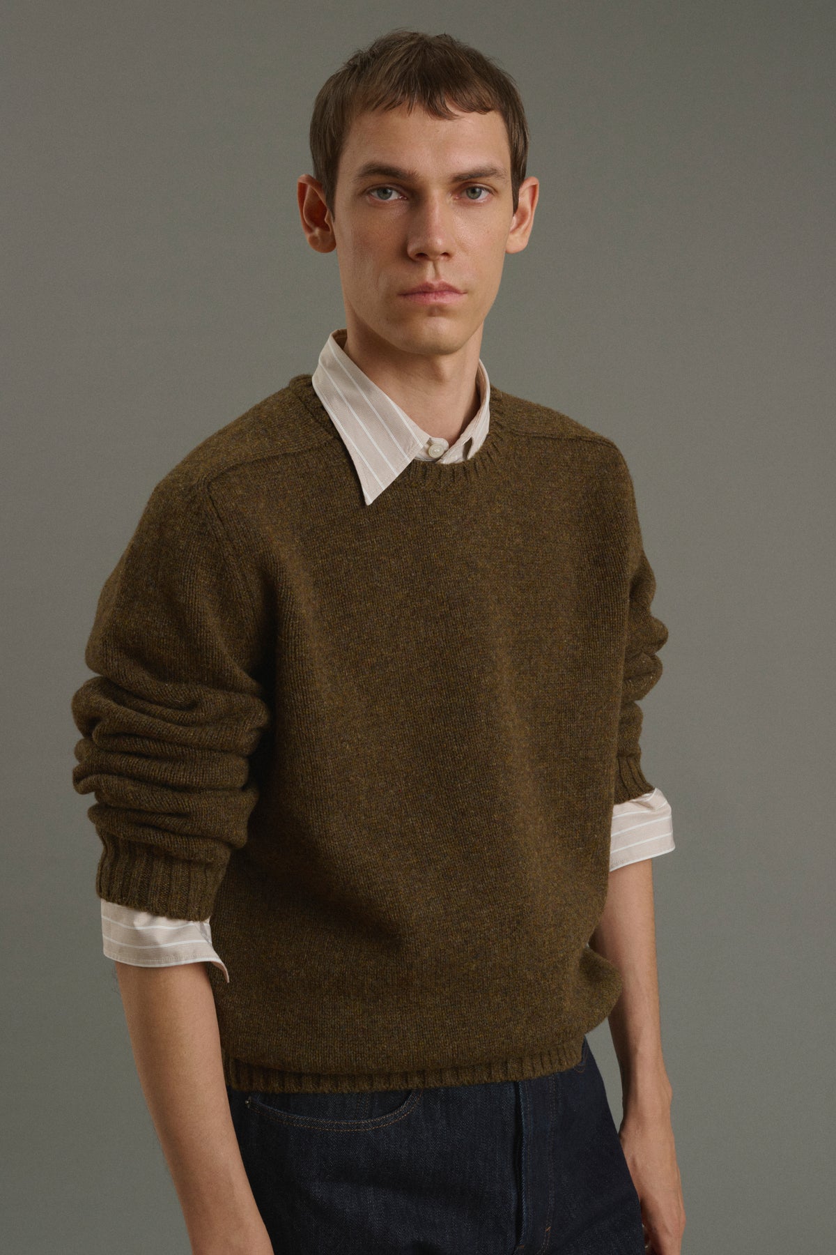Pullover Isamu - Brown - Wool - Men vue 3