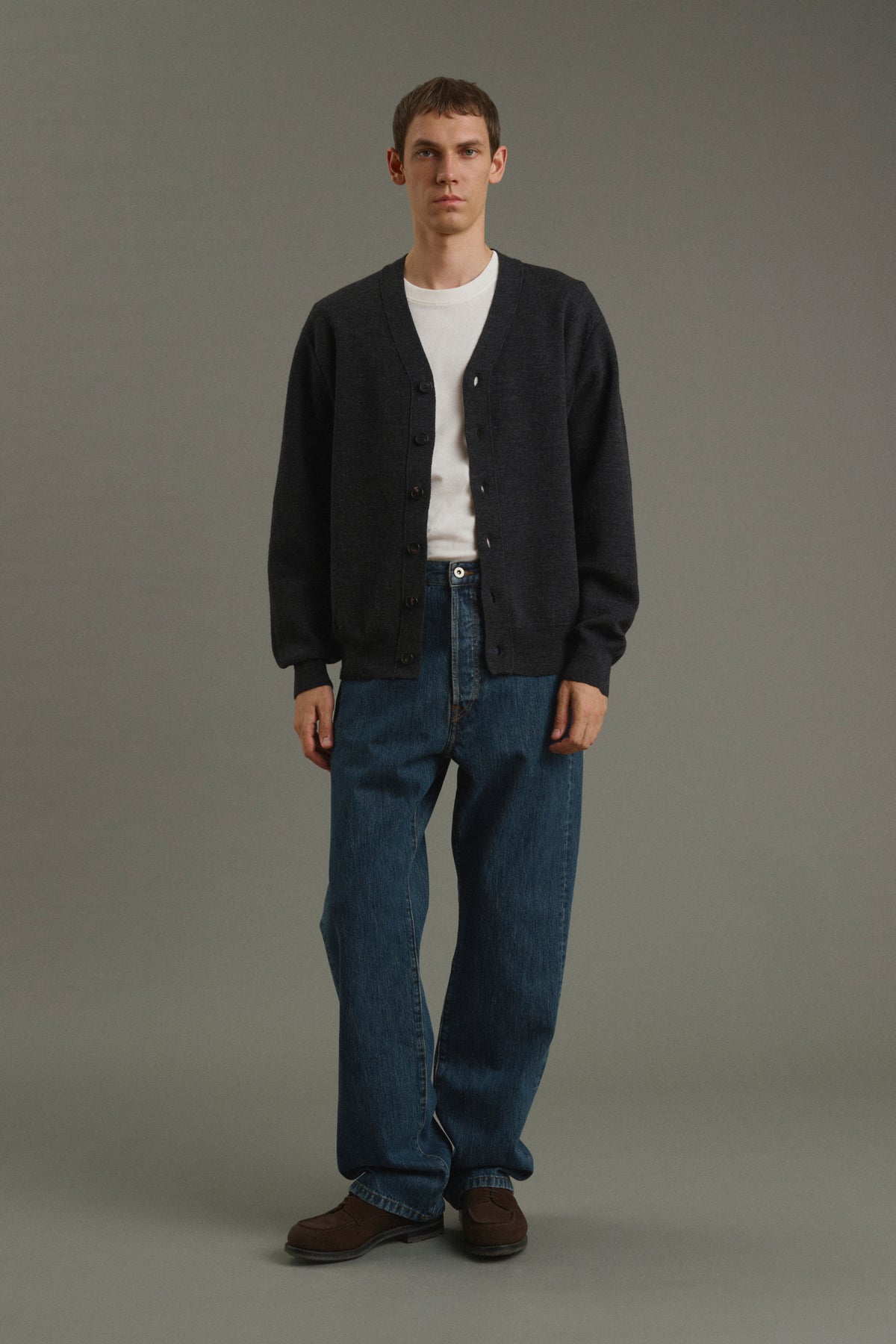 Cardigan Romeo - Charcoal Grey - Wool - Men vue 2