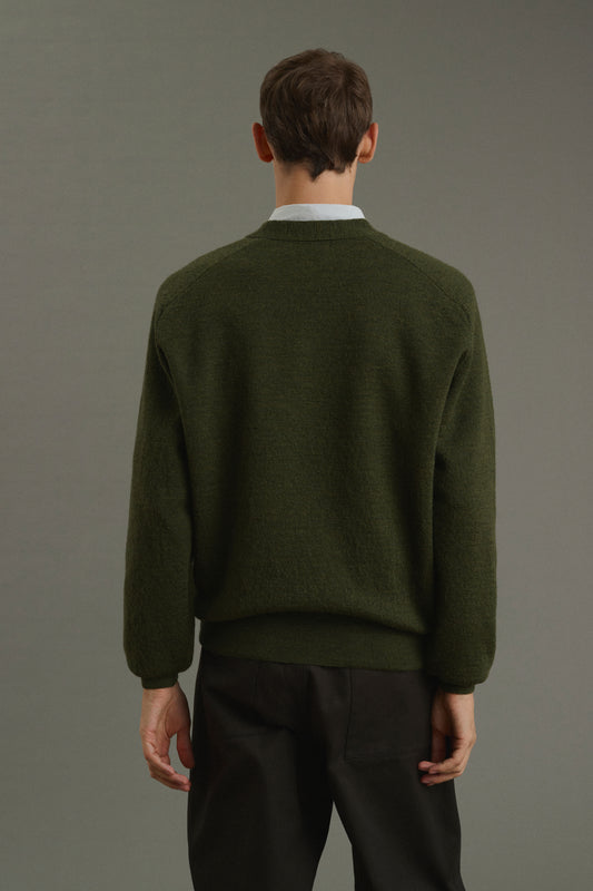 Pullover Themo - Dark Green - Wool - Men