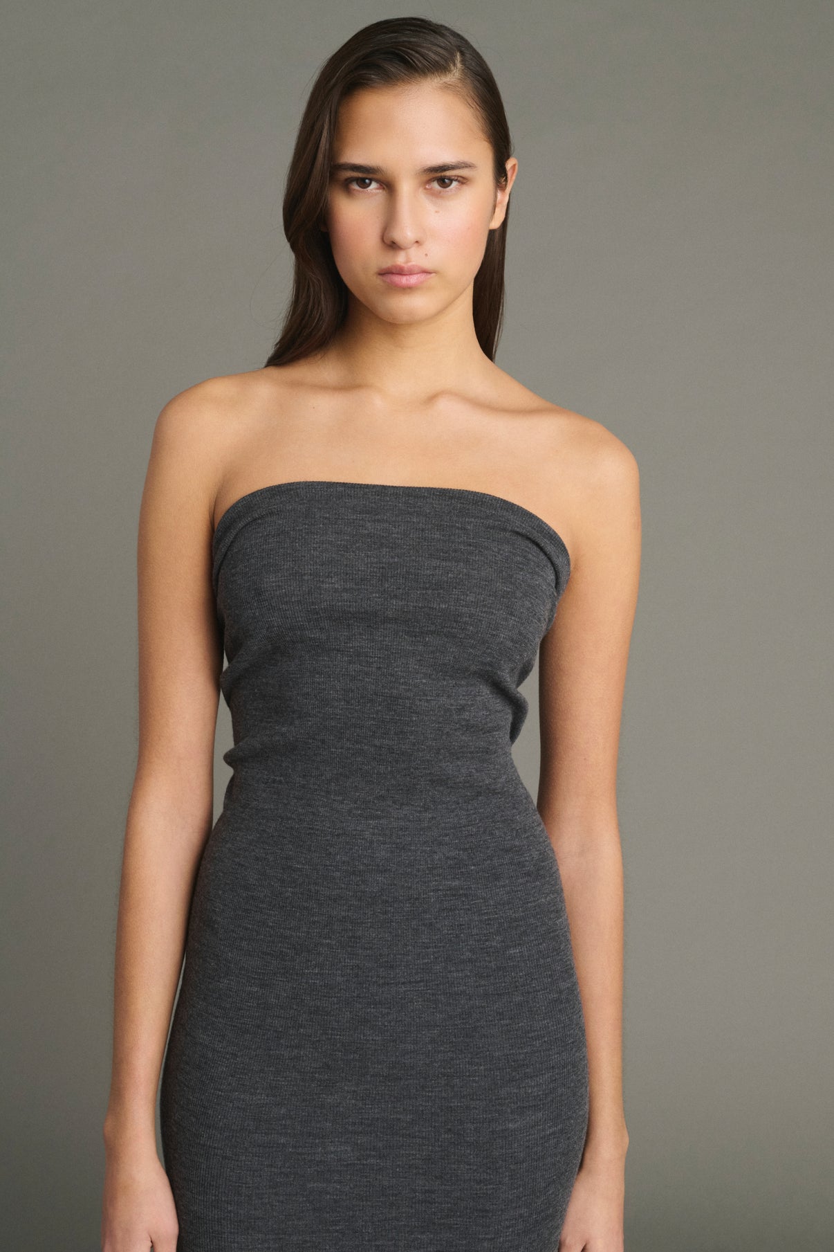 Dress Lilia - Anthracite Grey - Wool - Women vue 3
