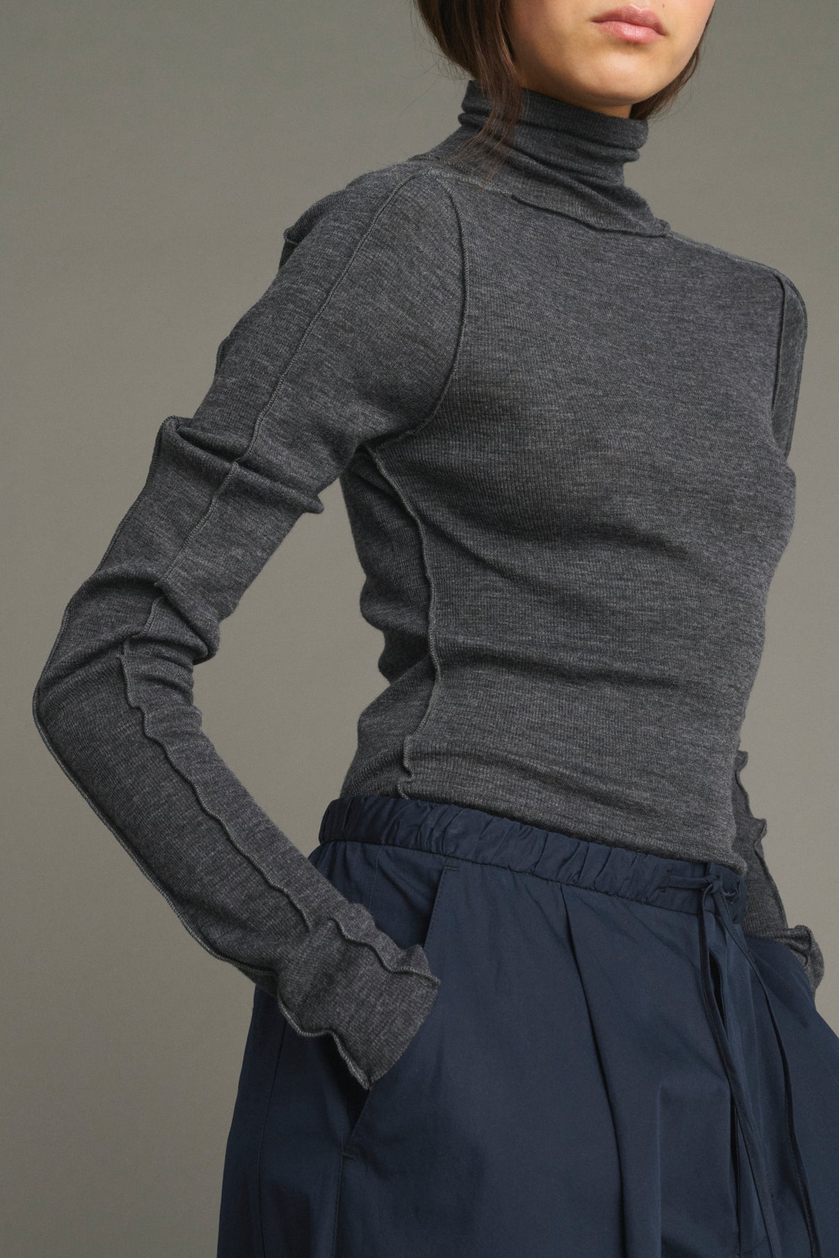 T-Shirt Lois - Anthracite Grey - Wool - Women vue 3