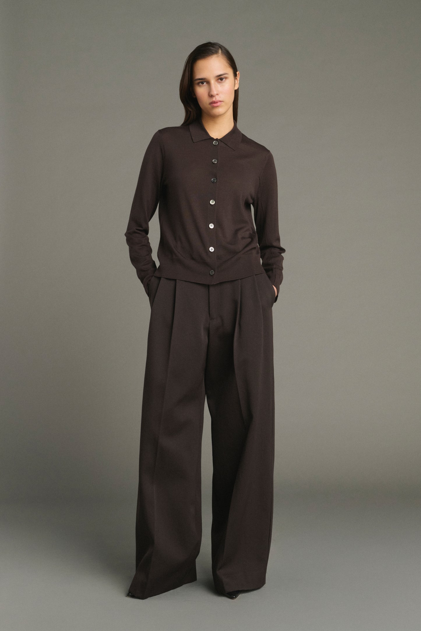Laumiere Trousers - Ebony - Wool - Women