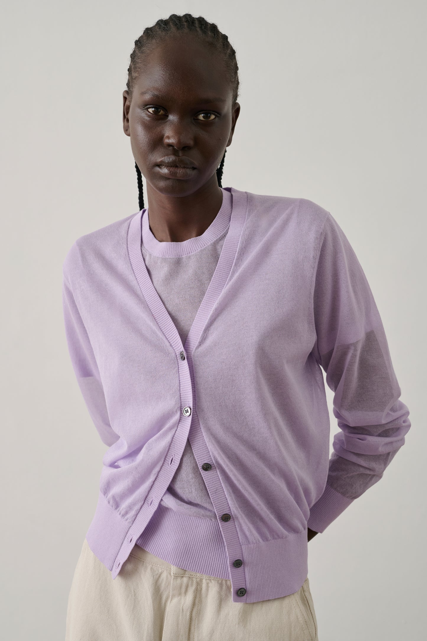 Cardigan Etretat - Parme - Coton - Femme