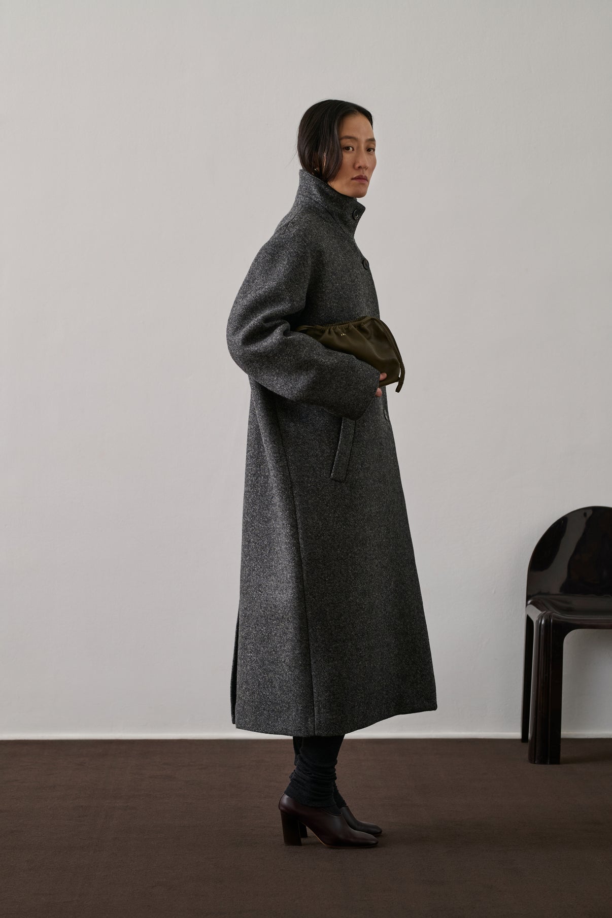 Manteau Germain - Gris Chiné - Laine - Femme vue 4