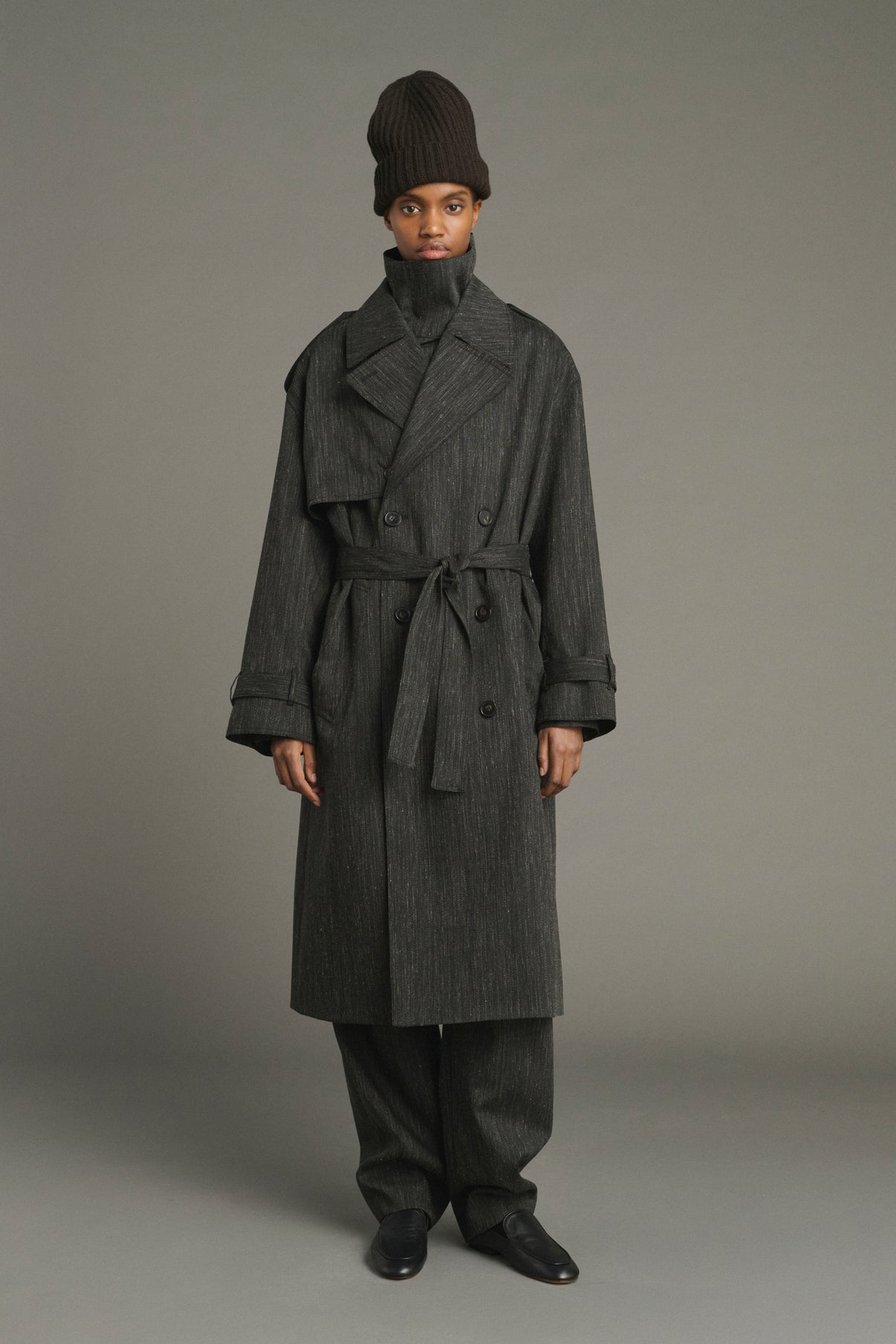 Jourdain Trench - Anthracite Grey - Wool - Women vue 1