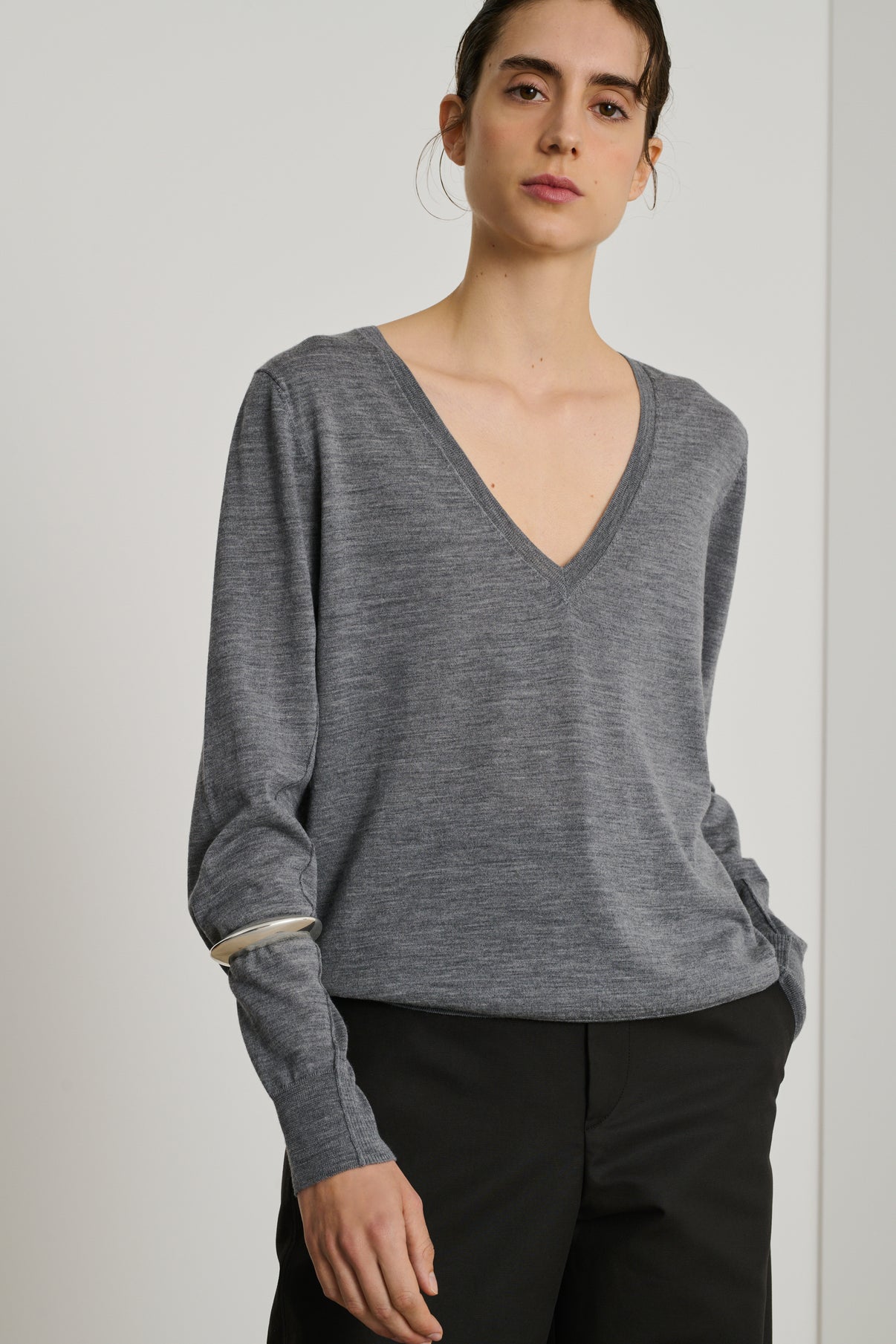 Pull Derek - Gris Chiné - Laine - Femme vue 1