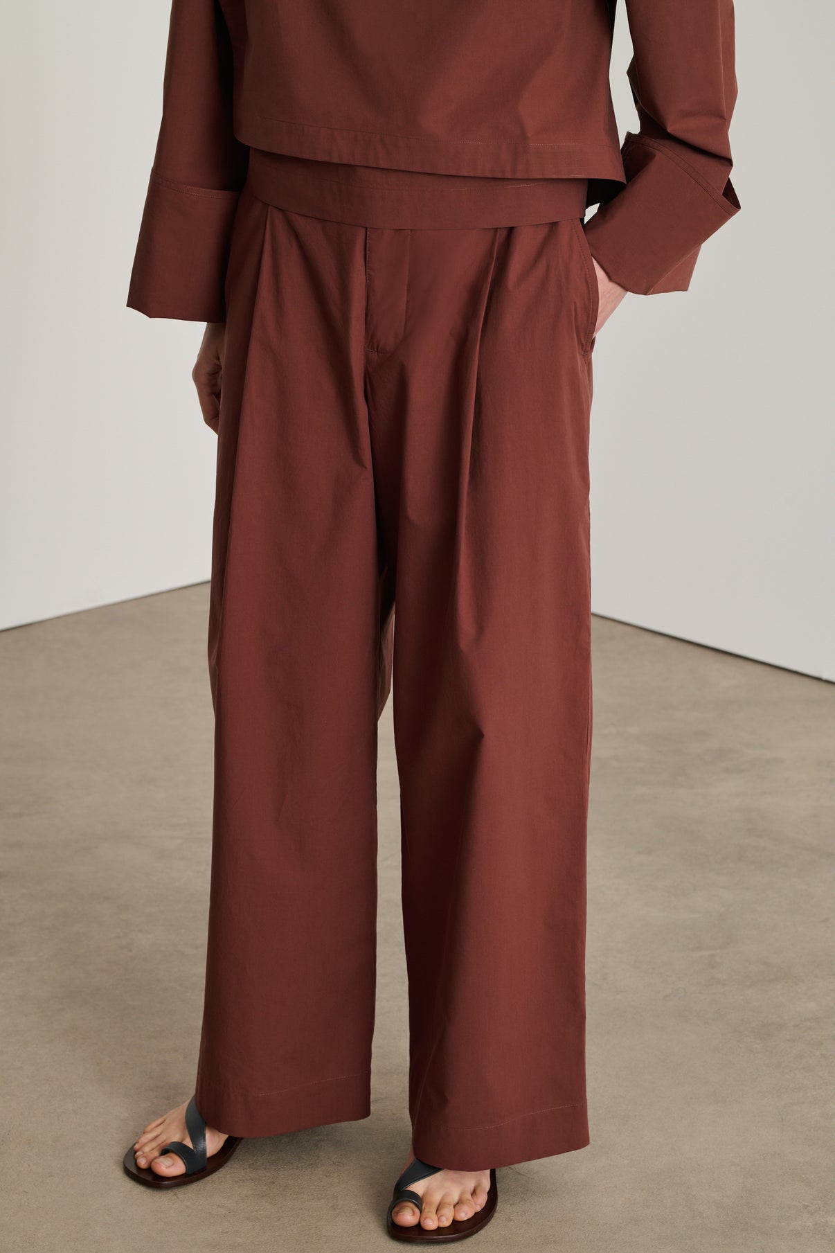 Pantalon Devy - Acajou - Coton - Femme vue 1