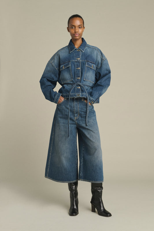 Joyce Bermuda shorts - Washed Blue denim - Cotton - Women