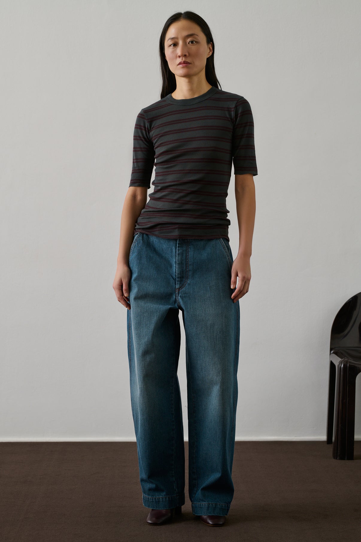 Tee-Shirt Gloria - Aubergine/Anthracite - Coton - Femme vue 1