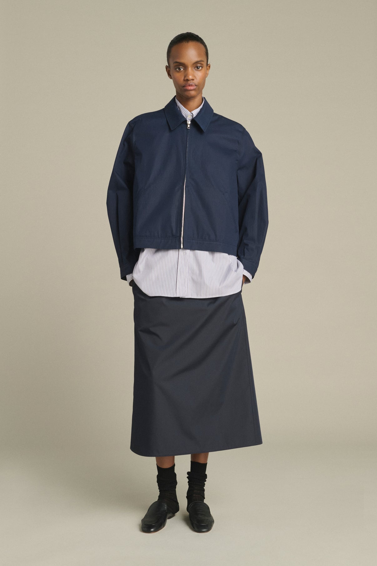 Jared Jacket - Navy - Cotton - Women vue 5