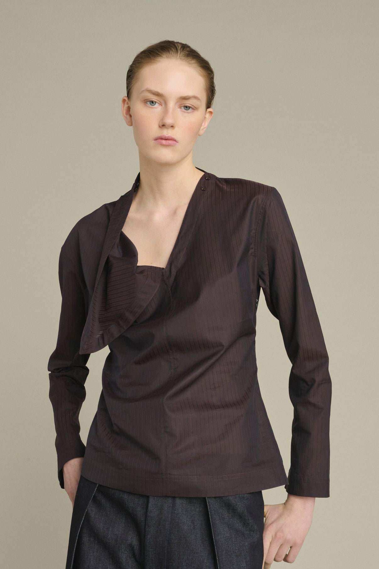 Lana Blouse - Fig/Brown - Cotton - Women vue 4