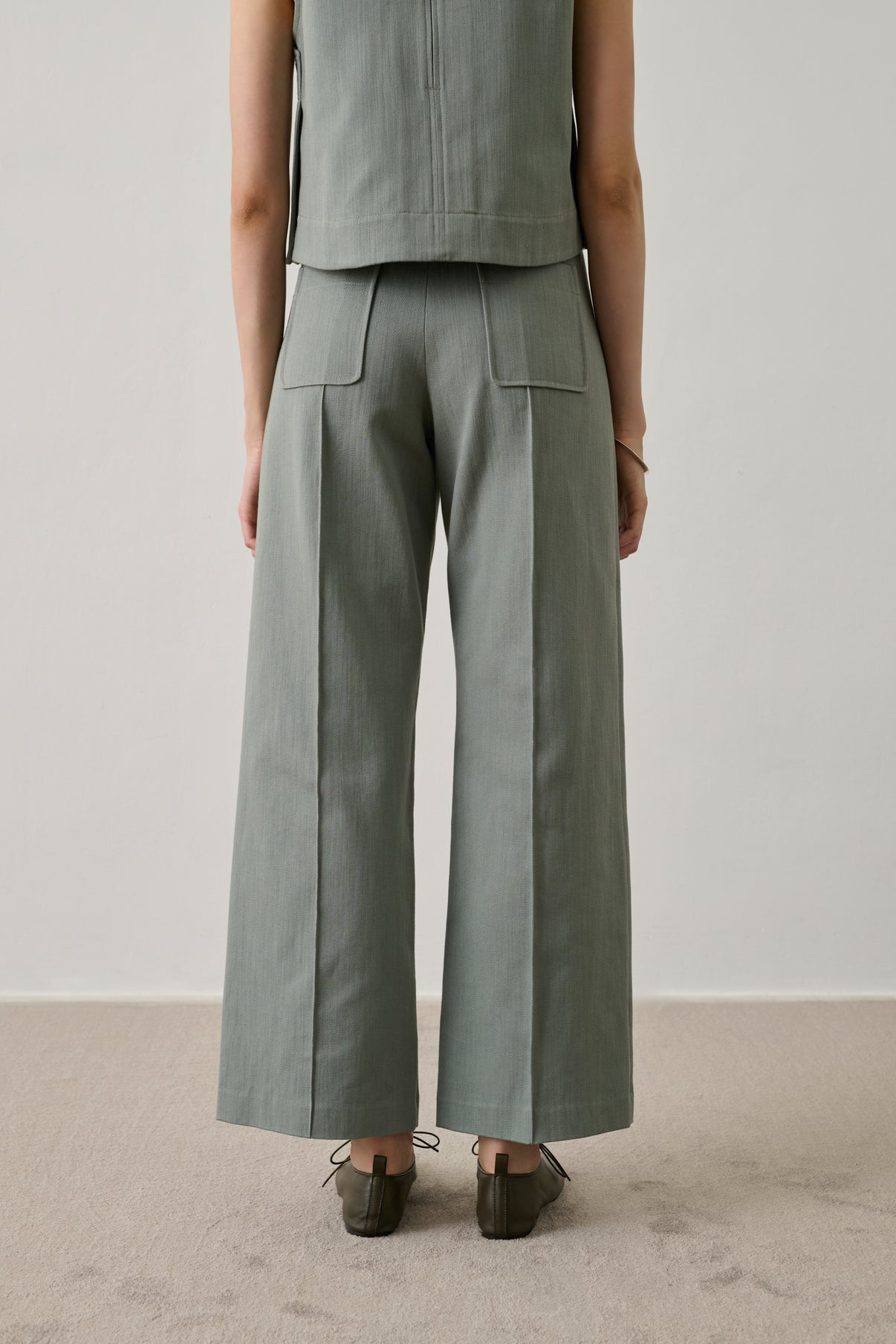 Pantalon Harry - Vert D'Eau - Coton - Femme vue 3