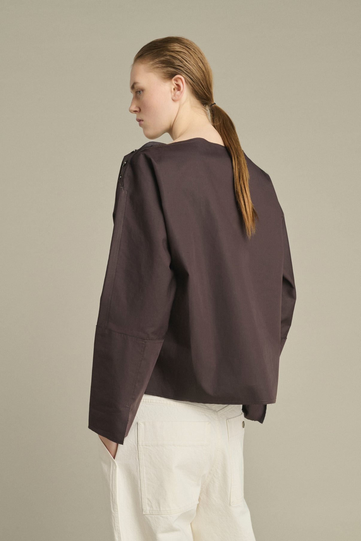 Blouse Kate - Fig/Dark Brown - Cotton - Women vue 4