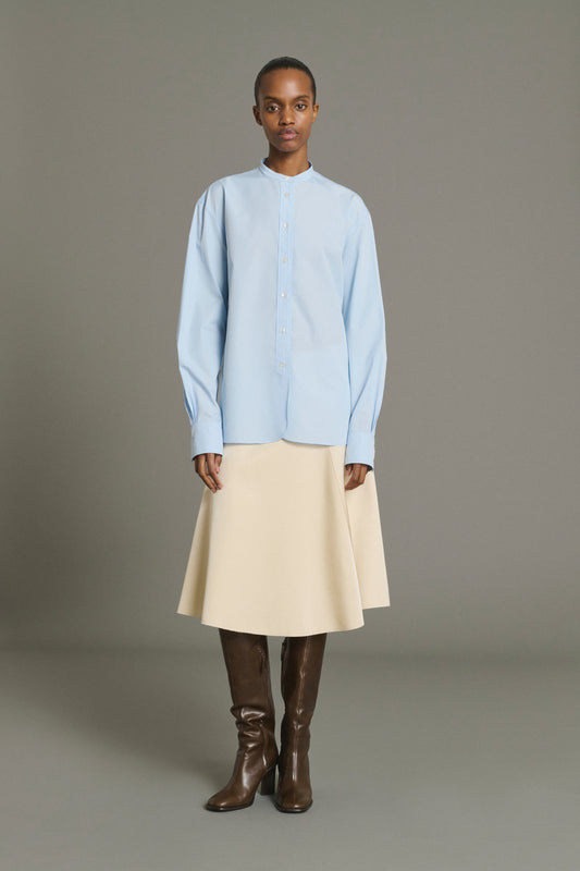 Bermudes Shirt - Sky Blue Organic Poplin Women - Soeur
