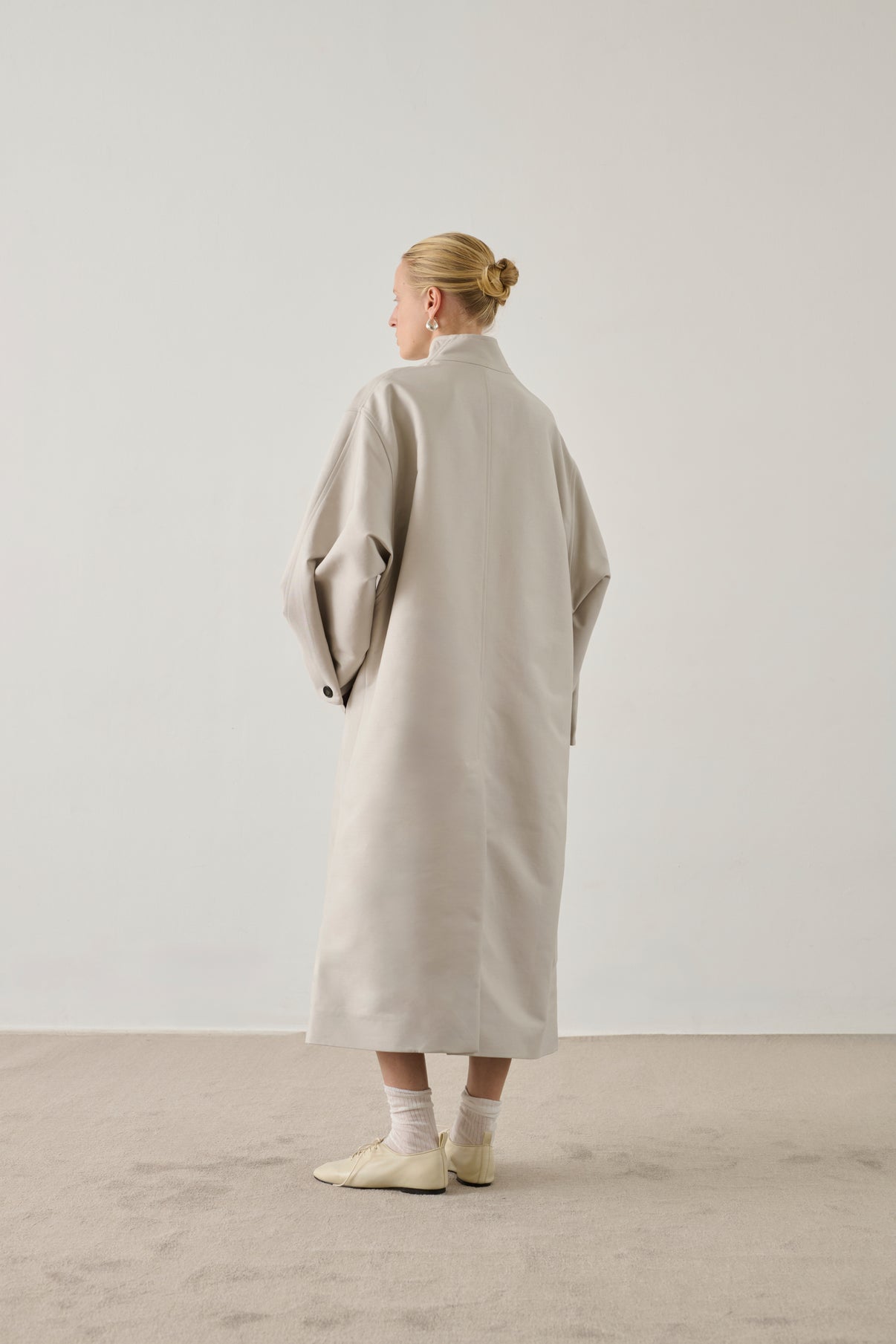 Manteau Hyacinthe - Gris Clair - Coton - Femme vue 2