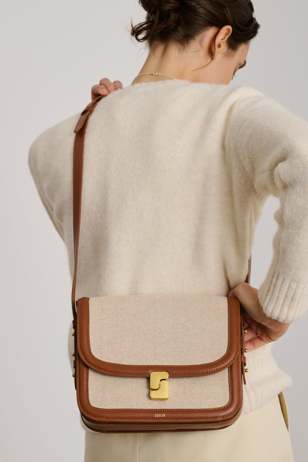 Sac Bellissima Maxi - Écru/Naturel - Cuir - Femme vue 2