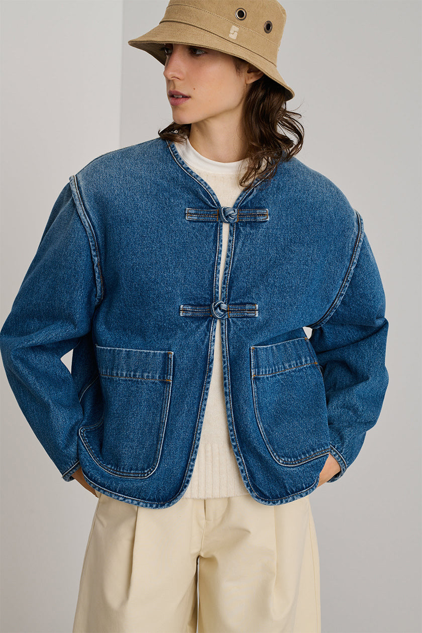 Veste Agatha - Bleu - Coton - Femme vue 1