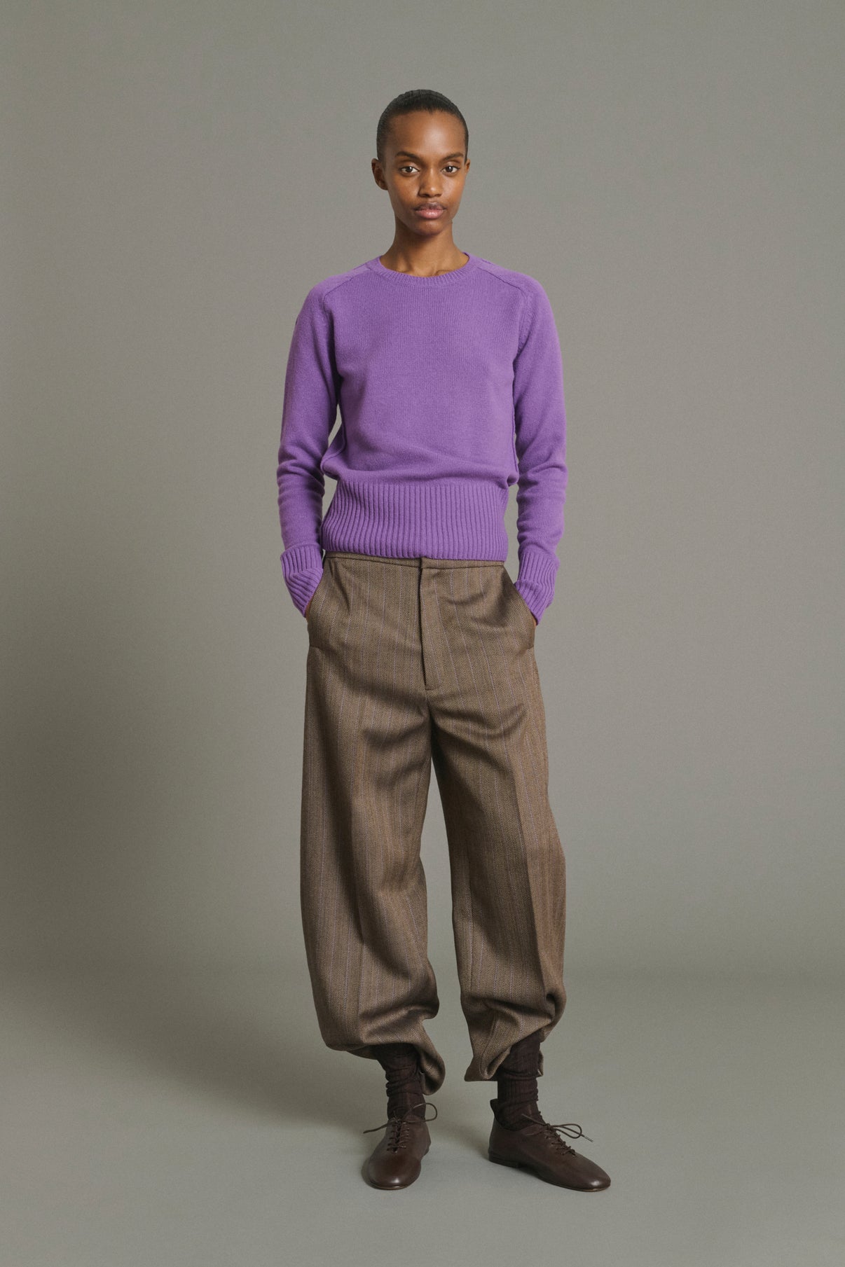 Pullover Jamie - Purple - Merino Wool - Women vue 1