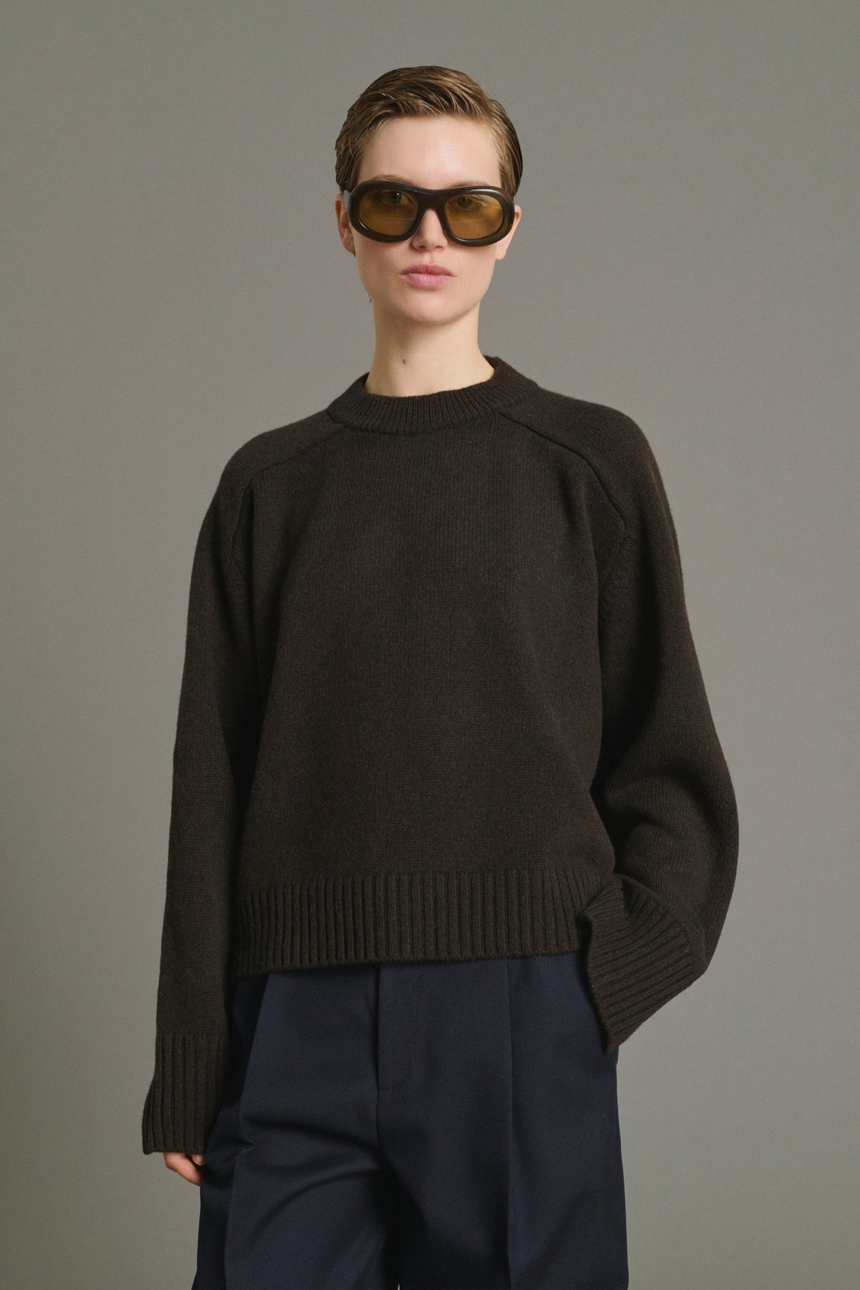Pullover Will - Chocolate - Merino Wool - Women vue 3