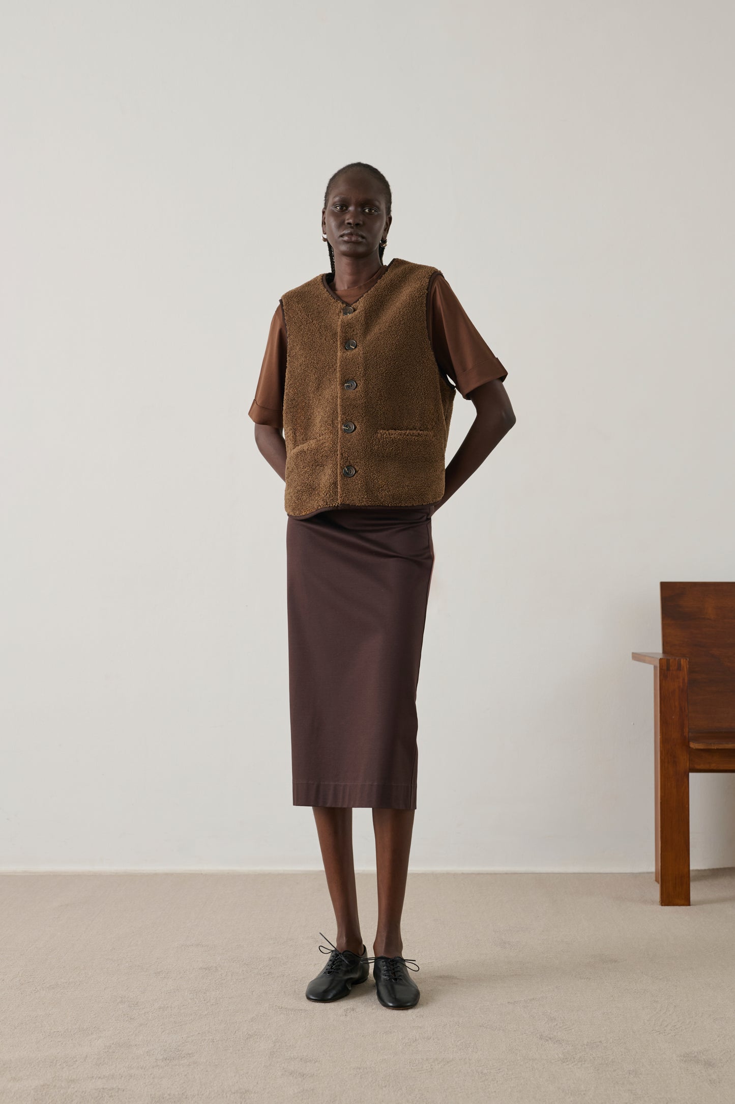 Fusil sleeveless gilet - Brown - Women