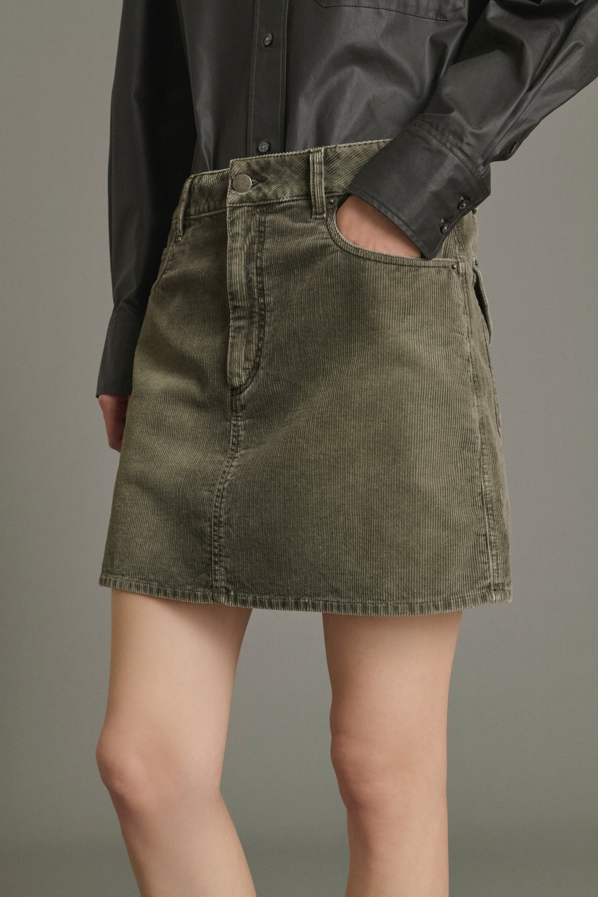Lacy Skirt - Grey - Cotton - Women vue 3