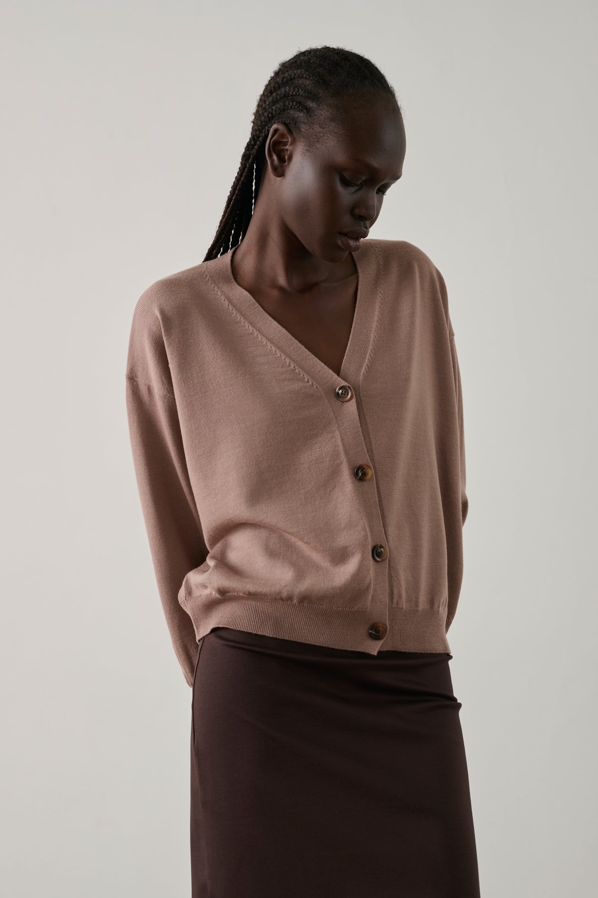 Idem Cardigan - Pale Pink - Merino wool - Women vue 1