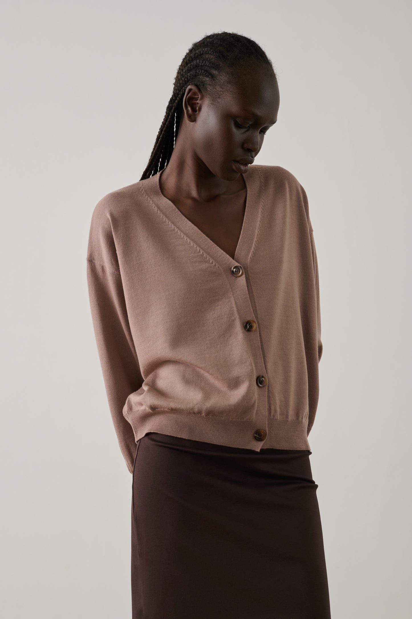 Idem Cardigan - Pale Pink - Merino wool - Women