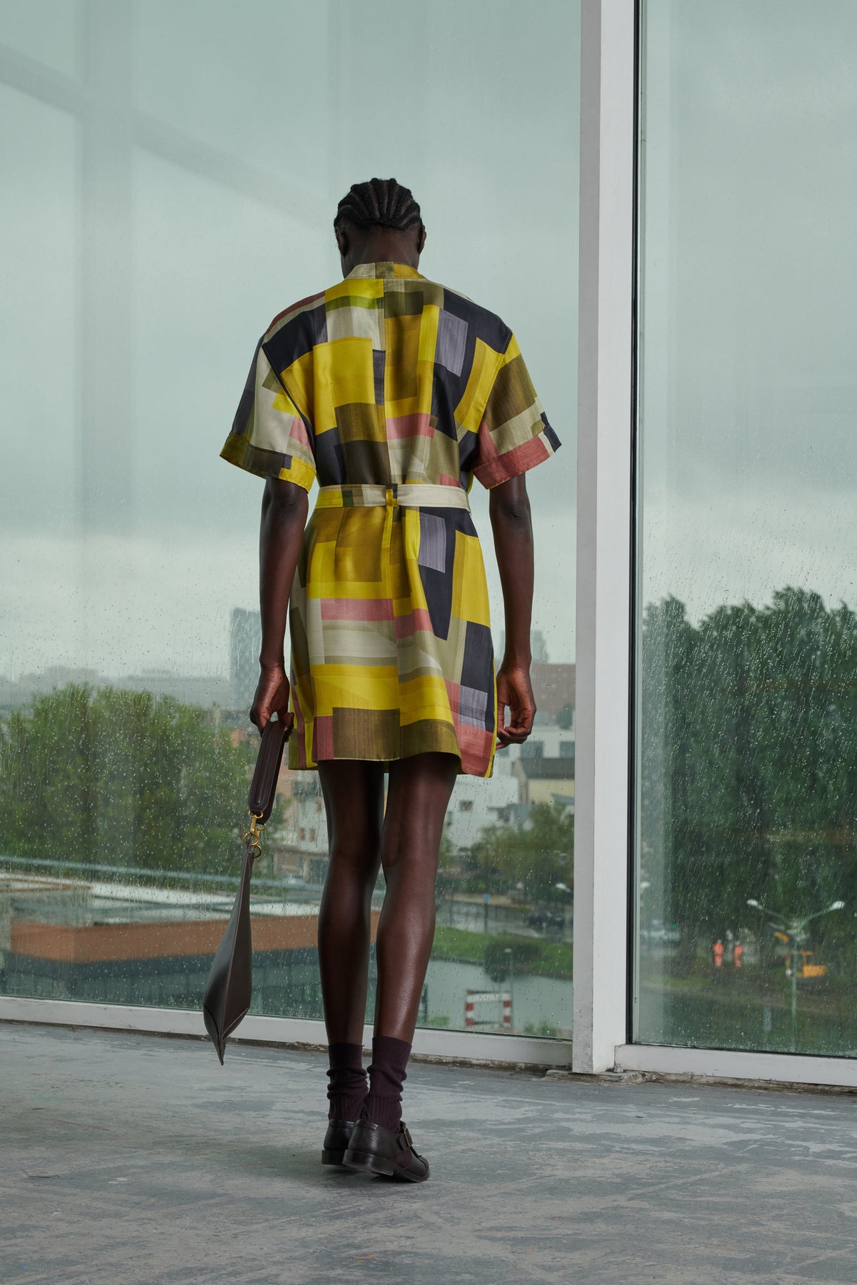 DRESS WANDA YELLOW/KHAKI