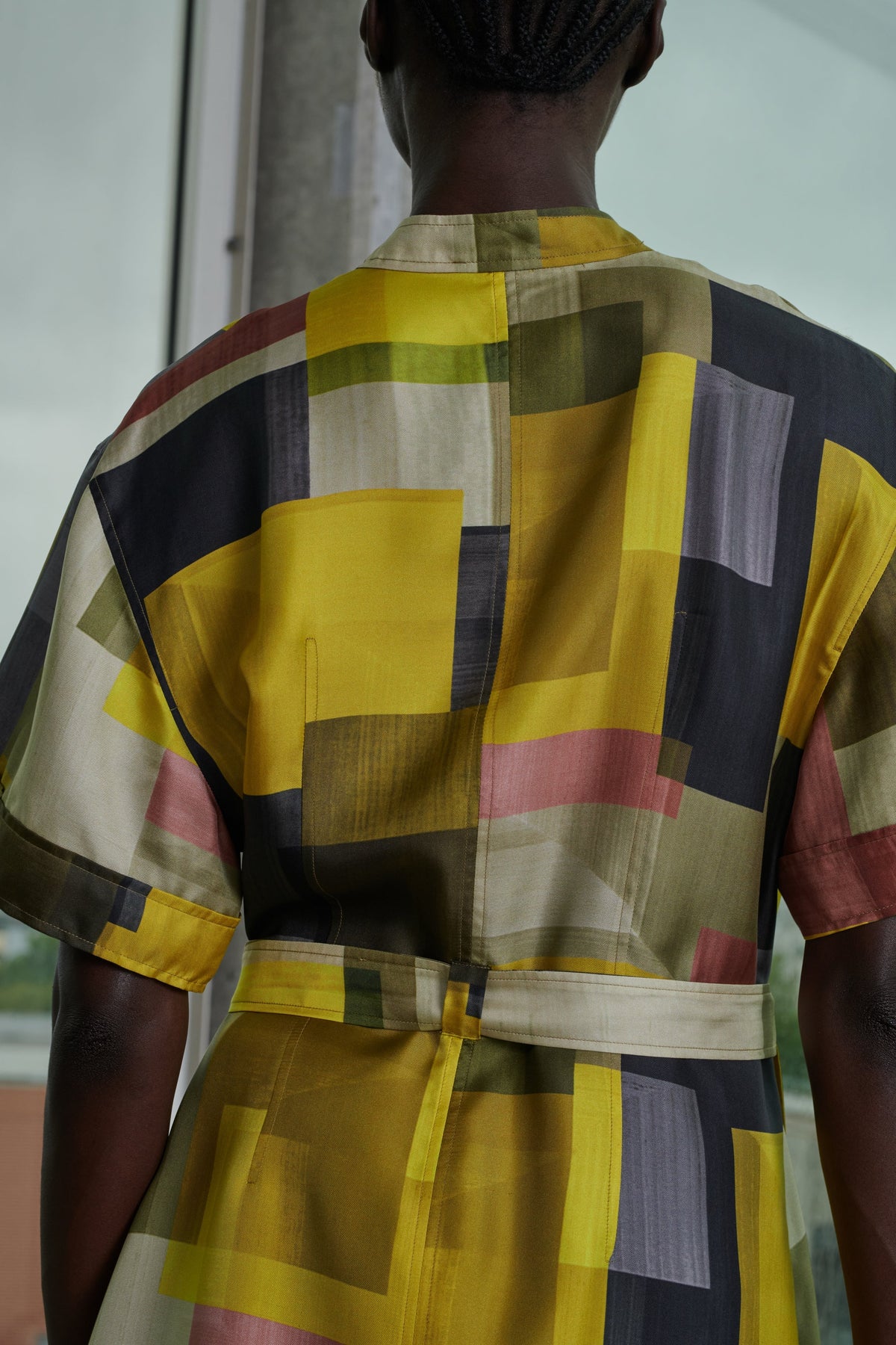 DRESS WANDA YELLOW/KHAKI vue 5