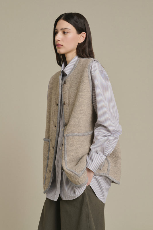 Chicago Jacket - Beige/Grey - Wool - Women