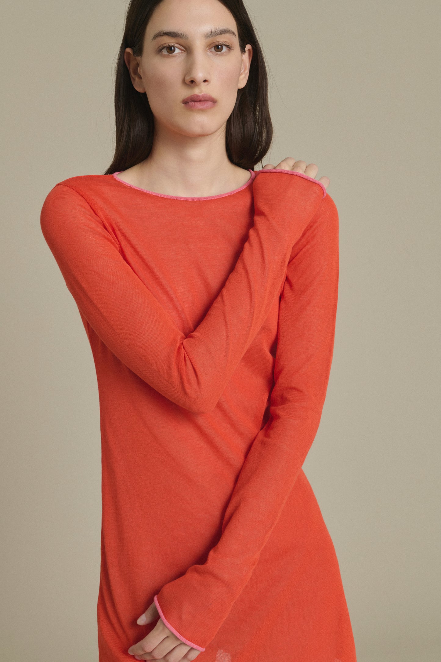 Irene Mini orange-red knit dress Soeur & TL180 - Soeur