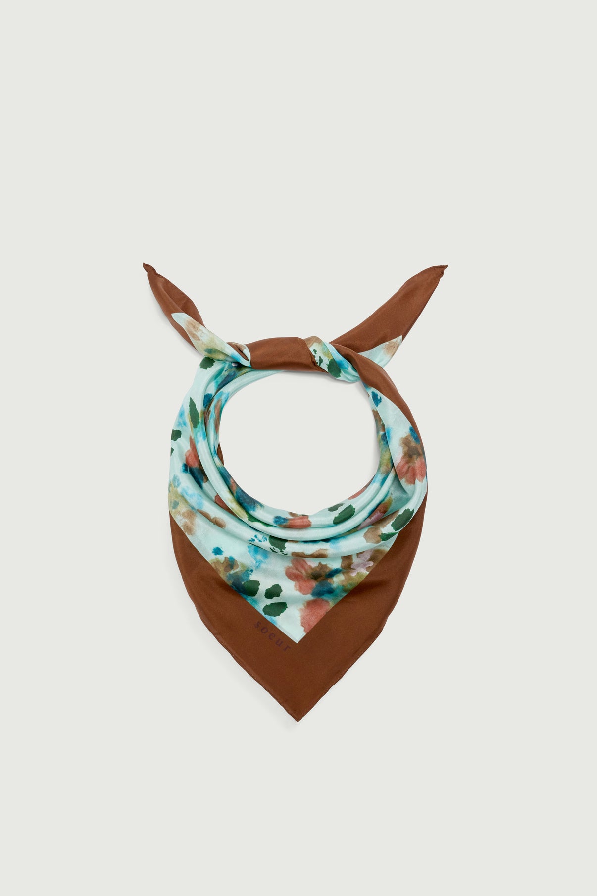 Capucine scarf - Turquoise - Silk - Women vue 2