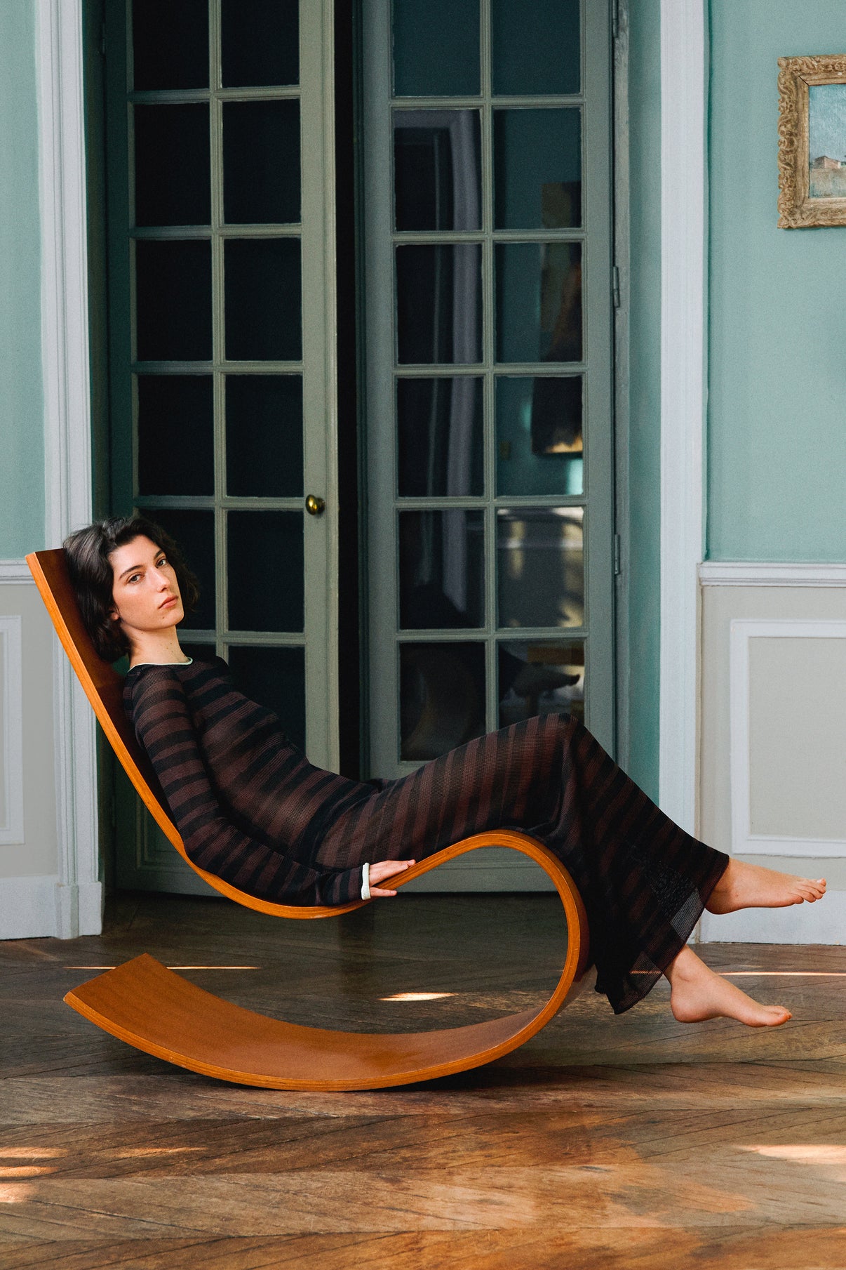 Momo long striped chocolate and black dress Soeur & TL180 - Soeur vue 5