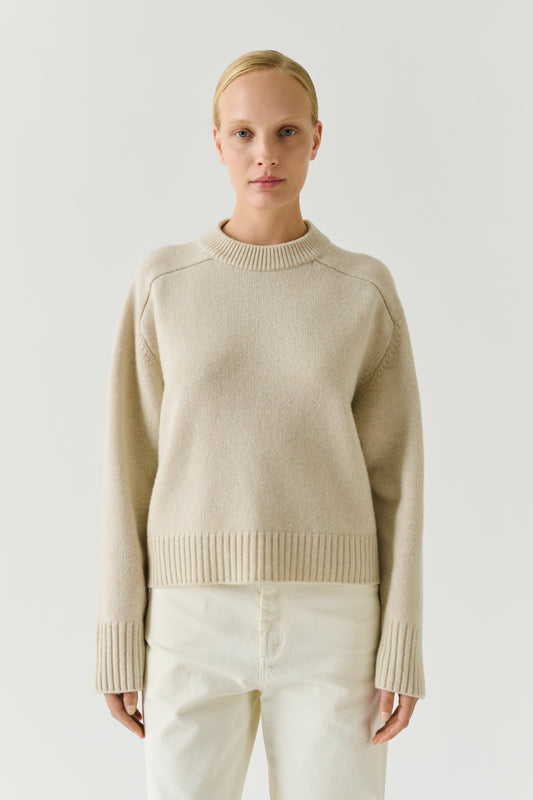 Will pullover - Écru Chiné - Merino Wool - Women