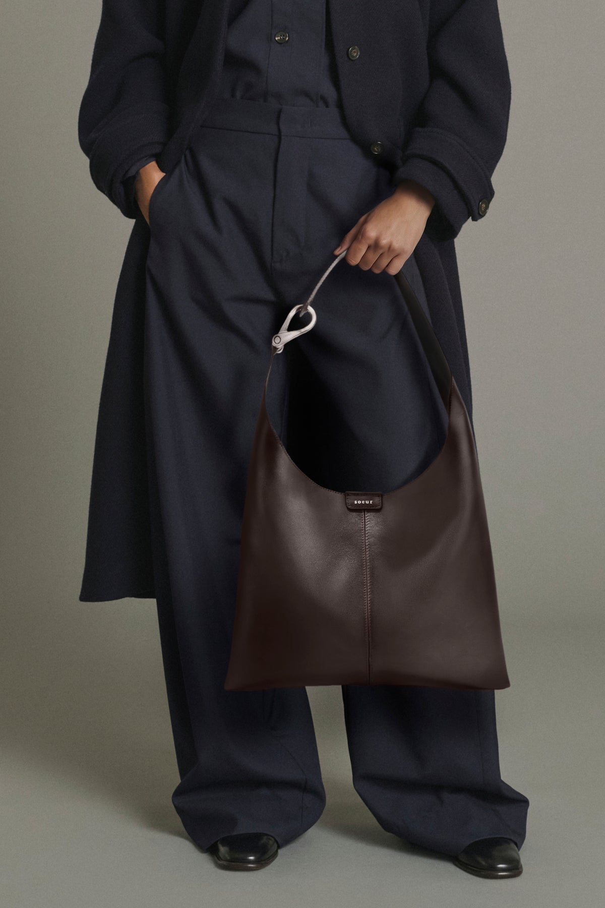 Cosima Mini shoulder bag - Brown smooth leather - Soeur